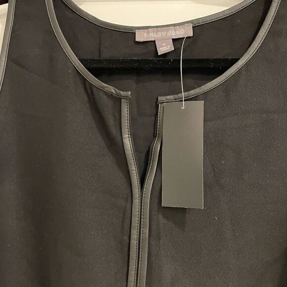 NWT Black Tinley Road Tank Leather Trim Sz. M - Picture 2 of 5